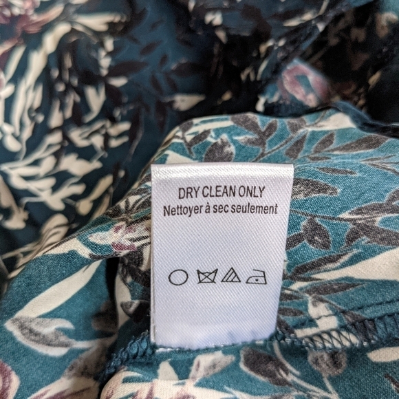 𝅺parker silk blouse v neck floral xs - Picture 13 of 16